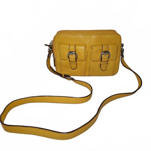 Tignanello Yellow Leather Crossbody Bag - Picture 3 of 12